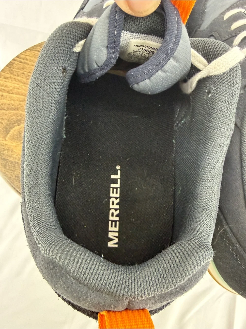 Merrell Alpine Sneaker Retro Tennis Shoes in Ebony w/ Orange Accents, Mens 10.5